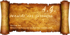 Antalóczi Gilberta névjegykártya